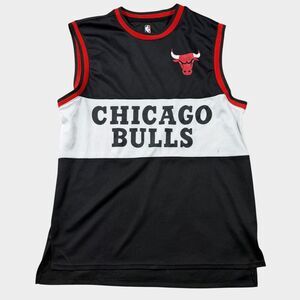 Chicago Bulls NBA Basketball Jersey Shirt Mens Large Black Sleeveless Training